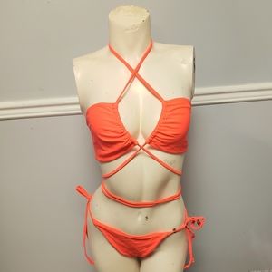 Neon orange bikini